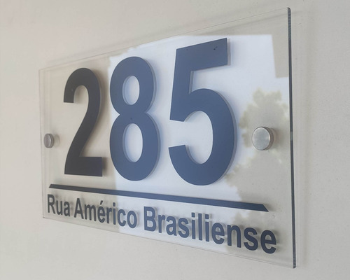 Número Residencial De Casa Em Vidro Com Nome Da Rua Top