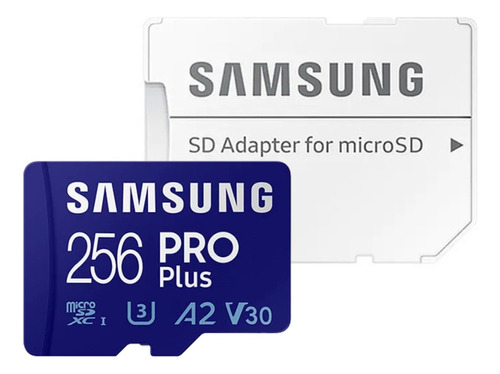 Cartão De Memória Micro Sd Samsung Pro Plus 256gb 4k + Adapt