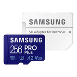 Cartão De Memória Micro Sd Samsung Pro Plus 256gb 4k + Adapt