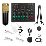 Set De Tarjeta De Sonido Y Micrófono V8 Plus Soundcard Bm800