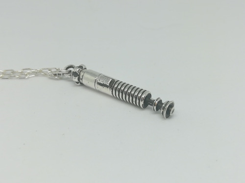 Dije Plata 925 Star Wars Sable Laser Obi-wan Luke Y Cadena