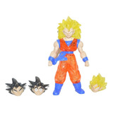Figura Juguete Dragon Ball Goku 4 Cabezas