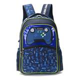 Mochila Espalda Gamer Joystick Colegio Skora 18 Color Azul