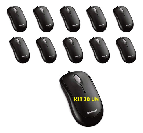 Mouse Microsoft Com 3 Botões Scroll - P5800061 - Kit 10 Unid