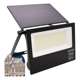 Refletor Solar Led 300w Placa Prova Dágua Sensor Ajustável