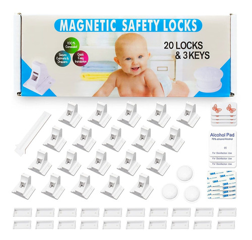 Trabas De Seguridad Magneticas Para Muebles (pack De 20)