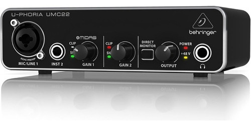  Interface De Audio Behringer Umc22 Preta + Nf+ Garantia