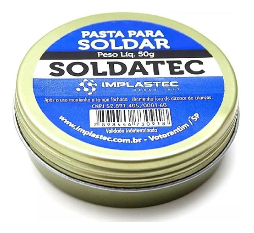 Pasta Soldatec De Solda Implastec Pastoso Solda Fluxo 50g