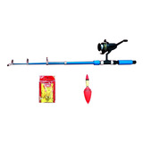 Caña De Pesca Kit Pesca Deportiva Set Carretel Sedal Señuelo