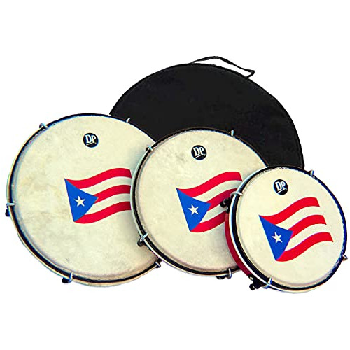 Set De Panderos Pleneras Pvc Drums Bandera De Puerto Ri...