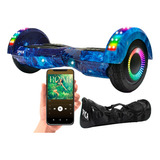 Patineta Scooter Electrica Luz Rgb Hoverboard Parlante Bt Xl Color Azul