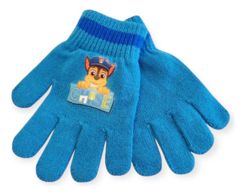 Guantes Tejidos Patrulla Canina Chase Azul Infantil