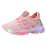 Zapatos De Bebé For Niños Y Niñas Crystal Led Luminous Spor