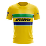 Camisa Senna Forever Amarela Confort Dry Fit Proteção Uv50+