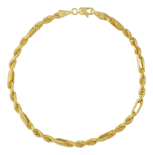 Pulsera Oro Esclava Oro 14k Torzal Figaro Italy 3mm 21cm