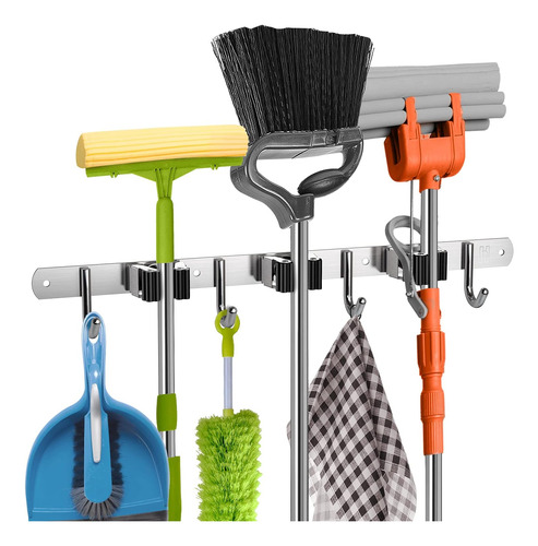 Mop And Broom Holder Wall Mount Heavy Duty - Metal Broom  Ab