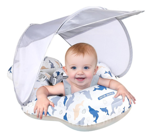 Flotador Para Bebé Con Toldo Protector Solar Upf 50+ 3-36mes