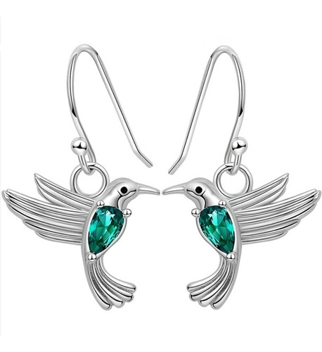 Aros Colibrí Pendientes Joya Mujer Regalo Juvenil -plata 925