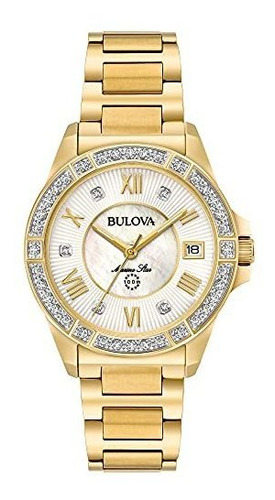 Reloj De Mujer Bulova Marine Star Con Diamantes