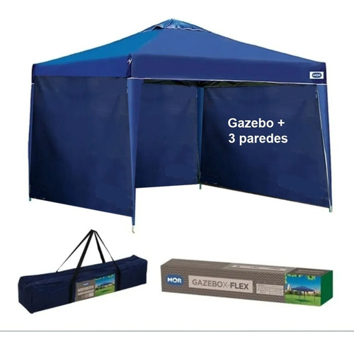 Gazebo Tenda Articulado Mor Sanfonada 3x3 + 3 Paredes