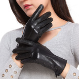 1 Guantes Cálidos De Piel Sintética De Invierno Para Mujer,