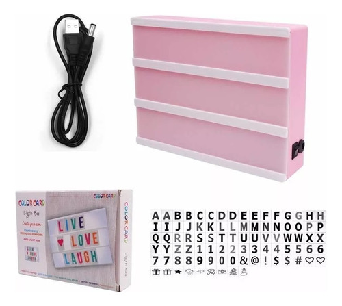 Letrero Luminoso Light Box Led Caja De Luz Letras Colores A4