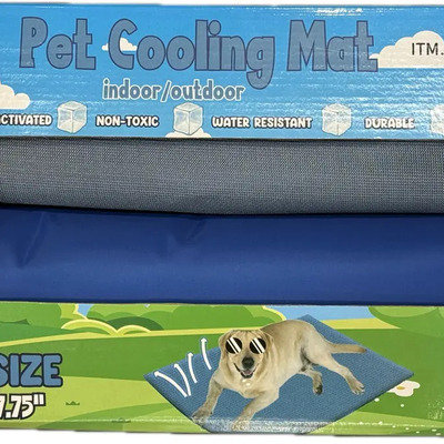 Think Dog Tapete Refrescante Para Mascota Con Funda Lavable Azul Rectangular