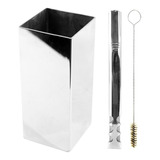 Kit  Tereré Copo Quadrado E Bomba V8 Inox - Personalize Nome