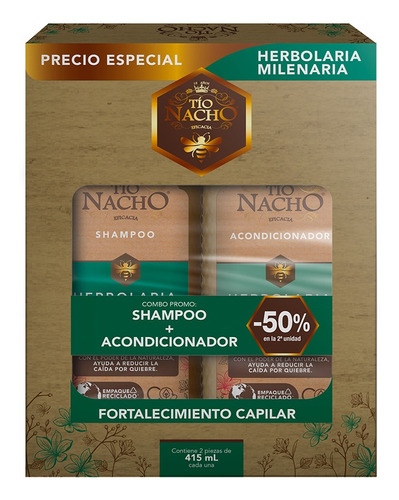 Tío Nacho Monoestuche Herbolaria Milenaria Sham + Aco X415ml