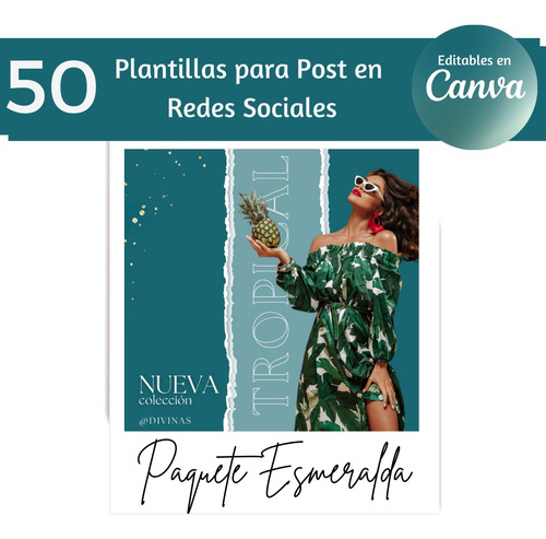 50 Plantillas Redes Sociales Editables En Canva Esmeralda