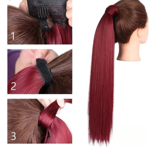 Cola De Caballo Ponytail Con Velcro De Fibra Termoresiste,