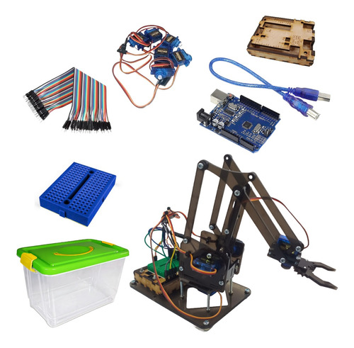 Brazo Robotico Mearm Kit Control Pc + Arduino Edicion Negro