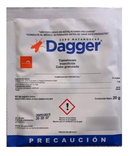 Mata Moscas Dagger Cebo Insecticida  20 Grms Pack 4 