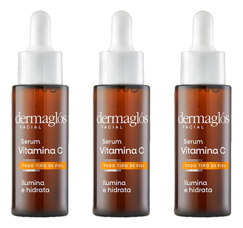 Combo X3 Dermaglos Serum Facial Vitamina C 25 Ml