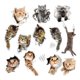 Wmdecal 12pcs Extraibles 3d Dibujos Animados Animales Gatos