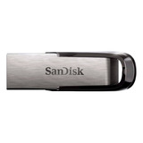 Memoria Usb Sandisk Ultra Flair 64gb 3.0 Plateado Y Negro