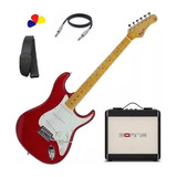 Kit Guitarra Stratocaster Tg-530 Varias Cores Com Borne 15w