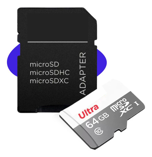 Cartão Memoria Câmera Wifi Full Hd 64gb Micro Sd Adaptador