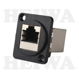 02 Conector Rj45 Cat.6 Ftp Dupla Fêmea Emenda Painel Rack D