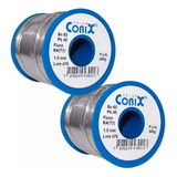 Kit 2 Solda Estanho 60x40 1mm C/ Fluxo Rolo 500g - Cobix