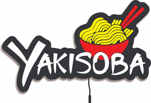 Yakisoba Luminoso Led Placa Letreiro 