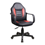 Cadeira Gamer Infantil Pelegrin Pel-9354 Preto Com Vermelho Material Do Estofamento Couro/pvc