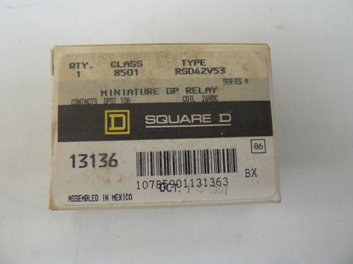 Square D 8501 Rsd42v53 Series A Miniature Gp Relay 10a 2 Zze