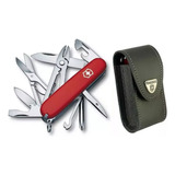 Cortaplumas Victorinox Deluxe Tinker Roja 17 Usos + Funda.