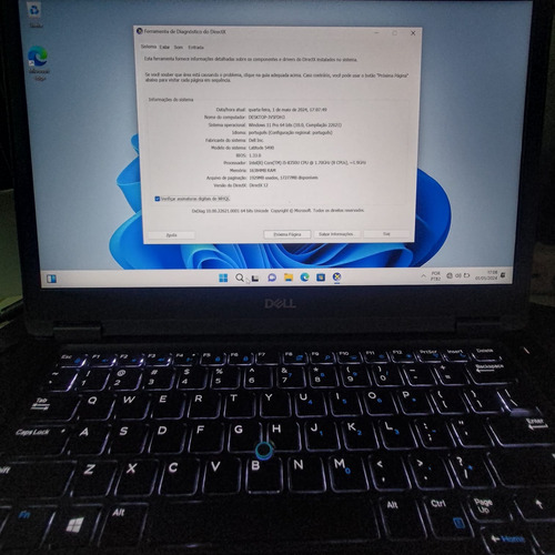 Notebook Dell Latitude 5490 I5  16gb  Ssd 240gb  Win 11 Pro