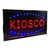 Cartel Led Luminoso Abierto Kiosco 220v Azul Y Rojo 