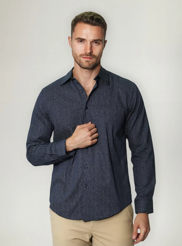 Camisa Para Hombre Manga Larga Puntos Mod. B45312 Bobois® | Meses sin interés