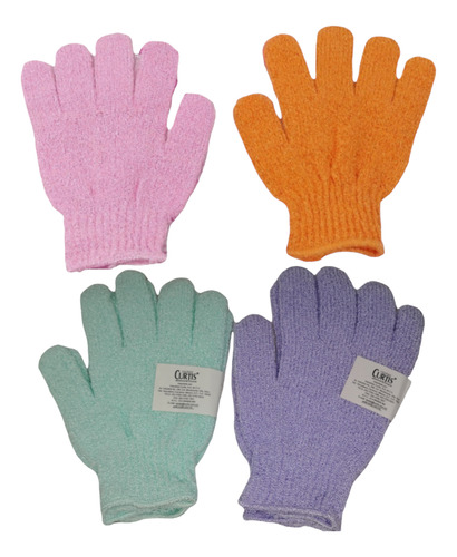 Par De Guantes Exfoliantes Para Bañar Marca Curtis Colores