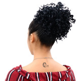 Aplique De Cabelo Estilo Coque Afro Cacheado Extensão+brinde