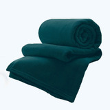 Cobertor Coberta Manta Solteiro Microfibra Camesa Inverno Cor Verde-escuro